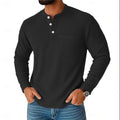 Long Sleeve Henley Shirt Long Sleeve Collar Button Men's Casual Jacket