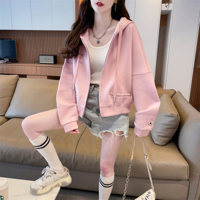 Fashion Small Short Hood Women's Sweater Coat