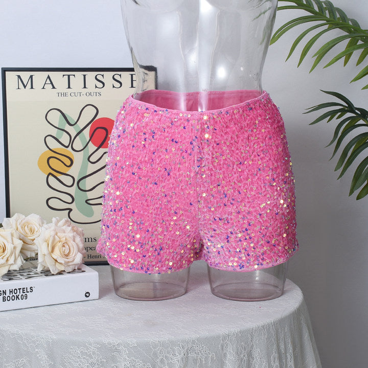 Leopard Print Elastic Waist Casual Shorts