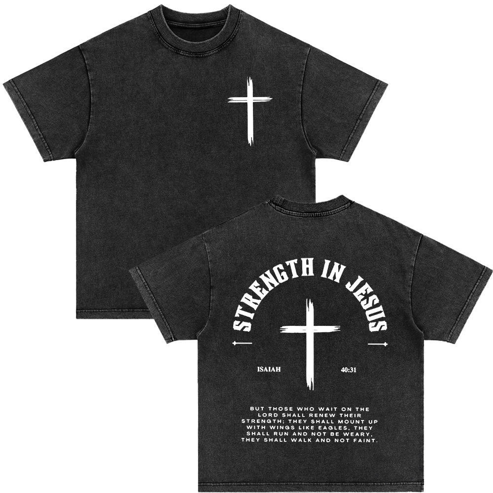 An Sngth Bible Verse Retro Washed T-shirt