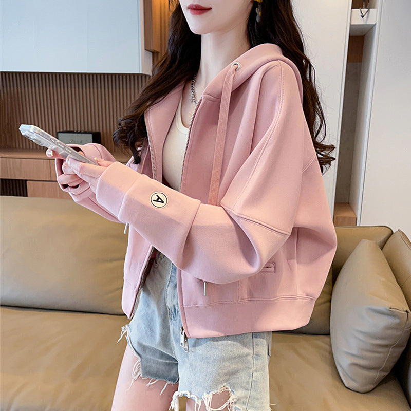 Fashion Small Short Hood Women's Sweater Coat