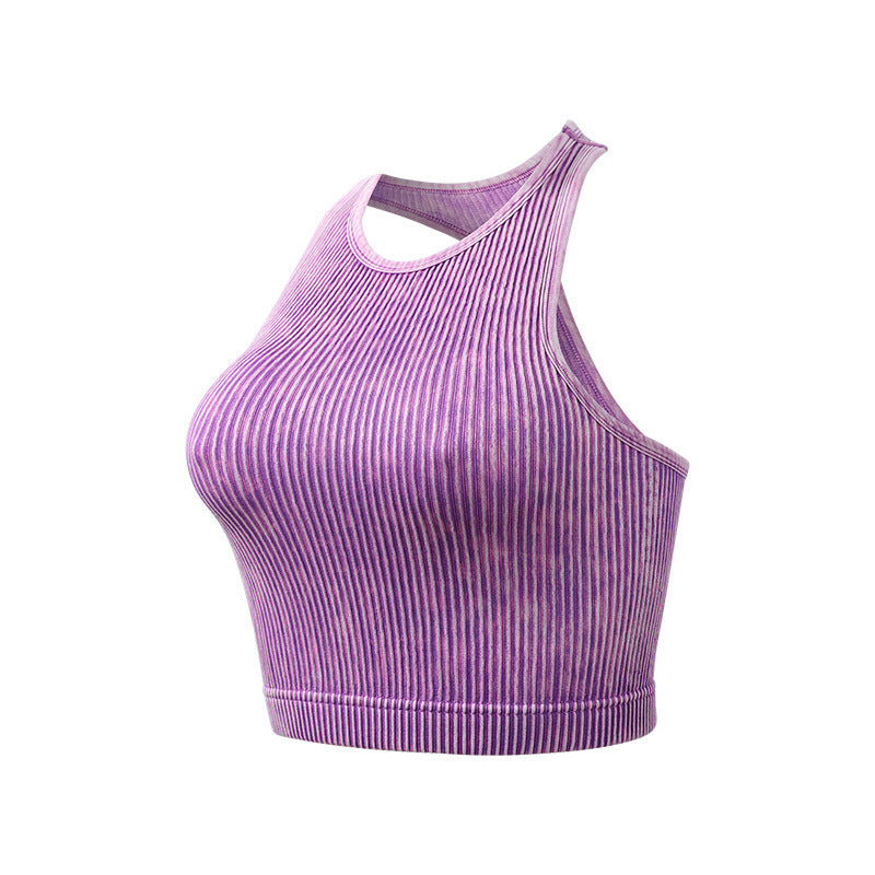 Seamless Ribbed Single Layer Without Cup Sports Bra Underwear