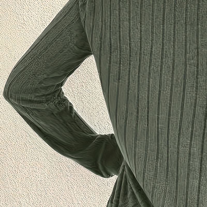 Women's Long Sleeve Blouses Shirts With Ribbed Knit Work Office Basic Tops