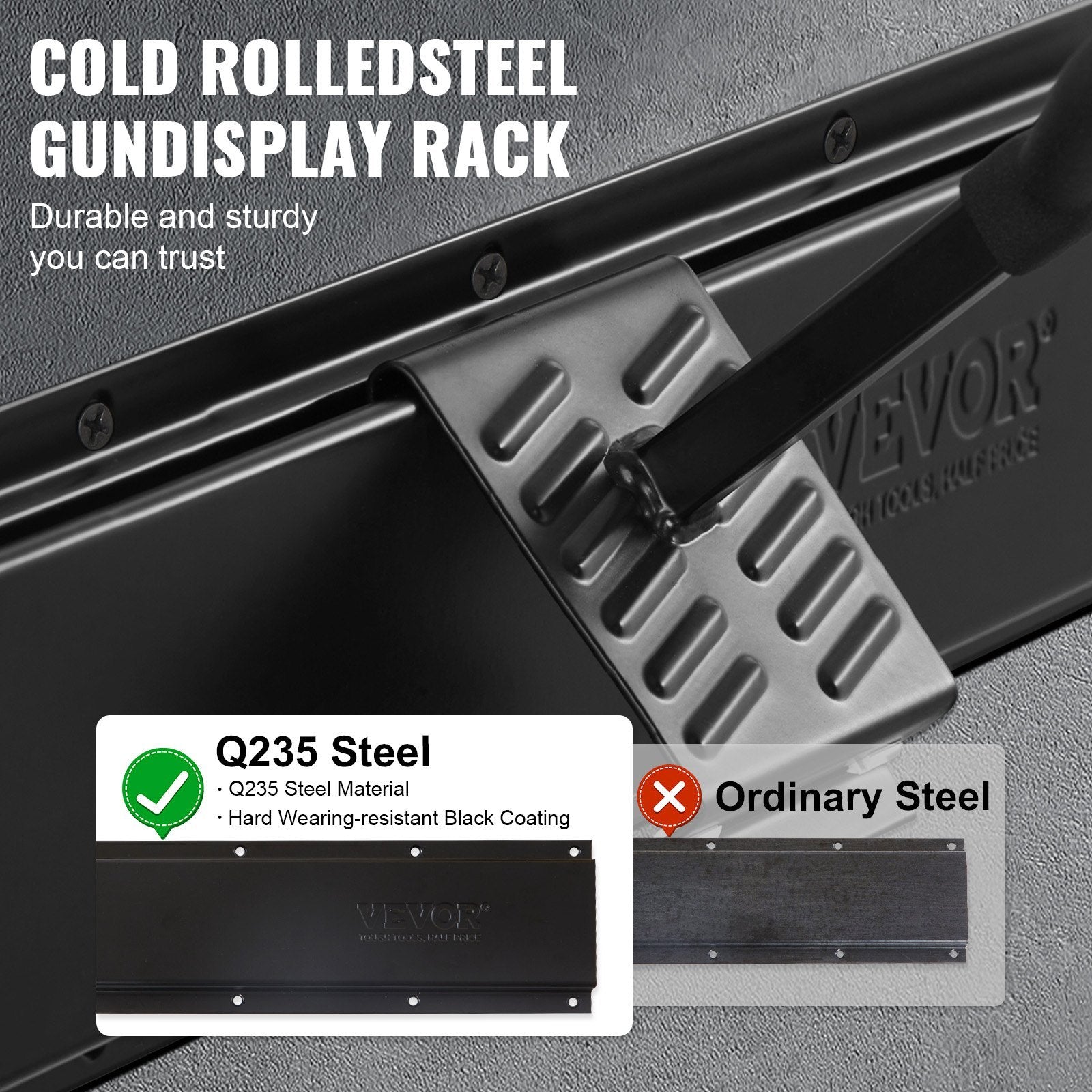 Gun Rack, Indoor Gun Rack Wall Mount, 6-Slot Vertical Rifle Shotgun Gun Rack, 180 Lb Heavy Duty Metal Wall Gun Rack Display Stand With Soft Padding