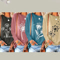 4 Packs Women's Long Sleeve Shirts Dandelion Graphic Print Tees Casual Round Neck T Shirts