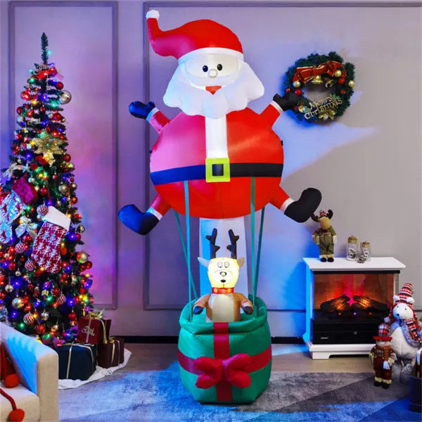 8 Feet Christmas Decorations,Inflatable Santa Claus And Reindeer