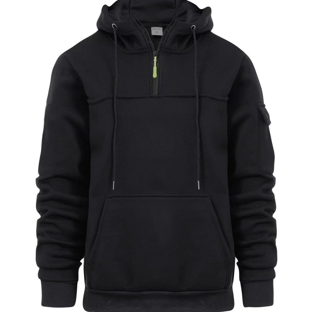 Men's Loose Sweater Half Zipper Hooded Sweatshirt