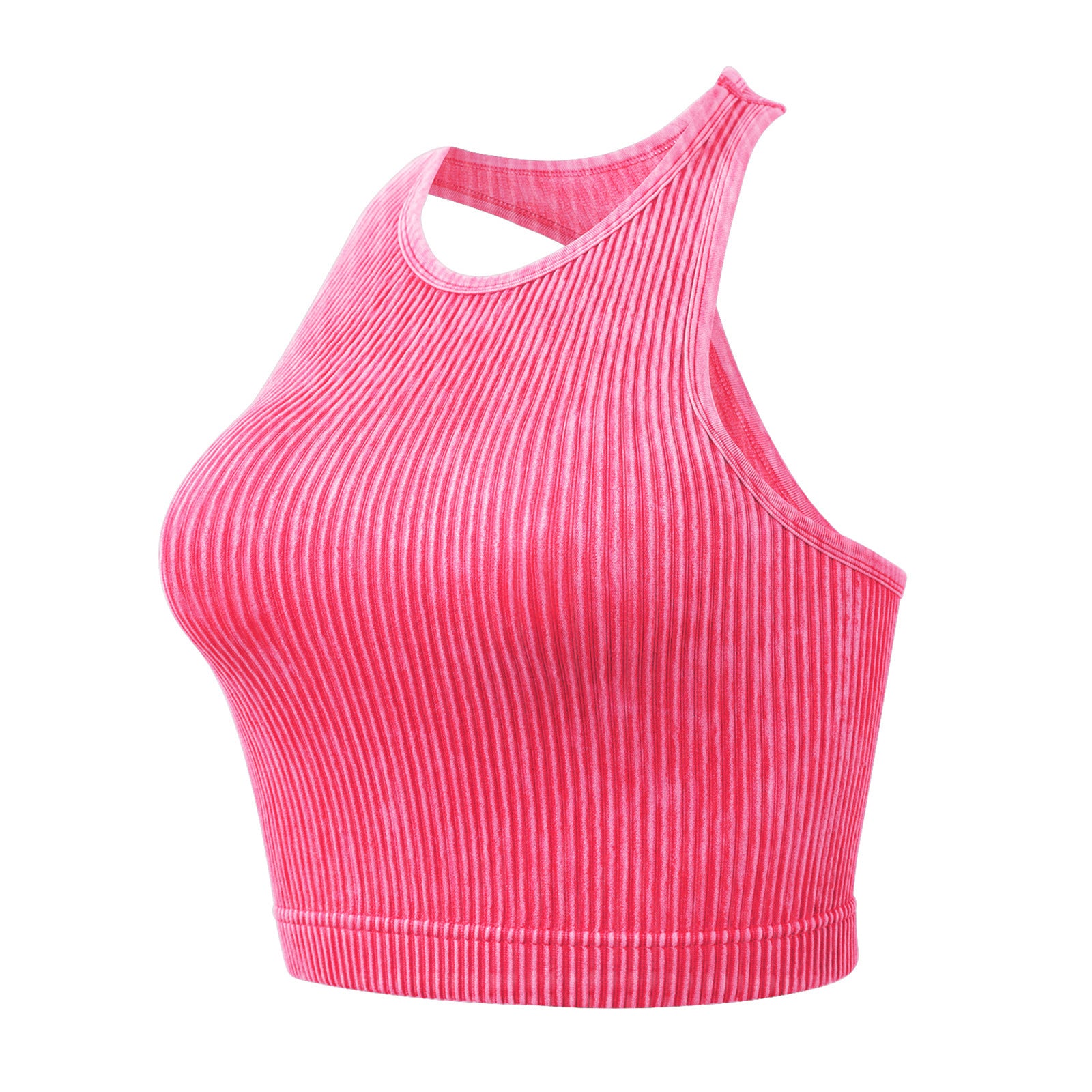 Seamless Ribbed Single Layer Without Cup Sports Bra Underwear