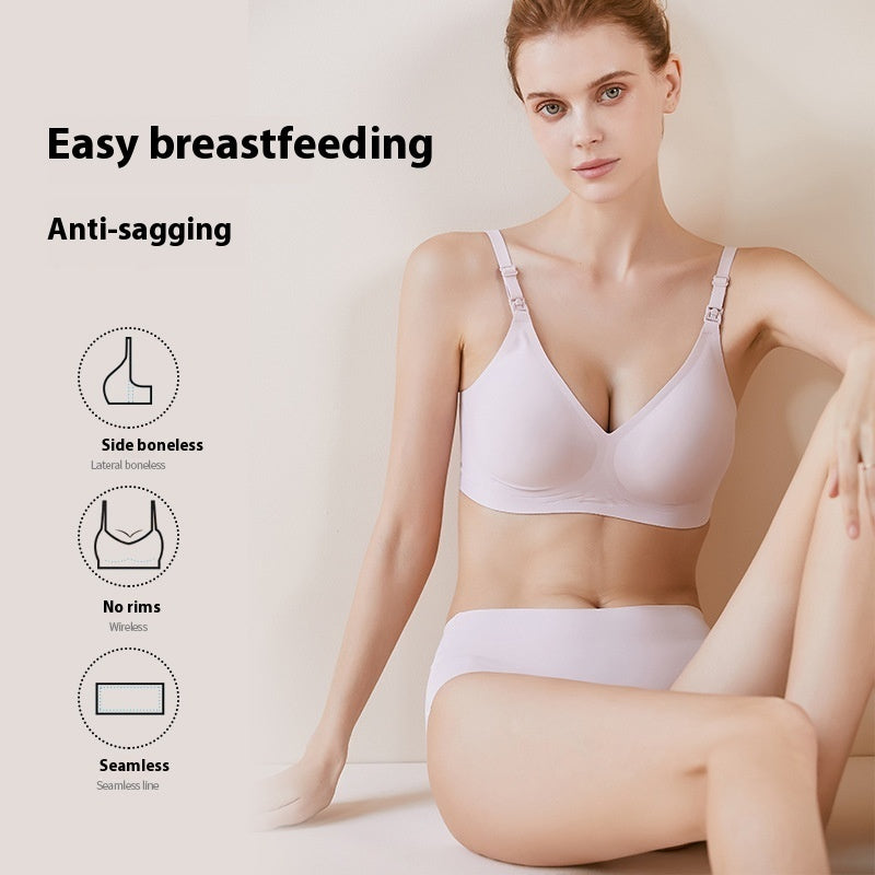 Women's Solid Color Portable Maternity Bra