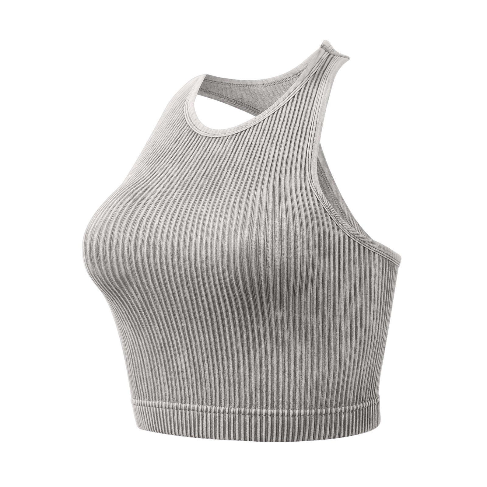 Seamless Ribbed Single Layer Without Cup Sports Bra Underwear