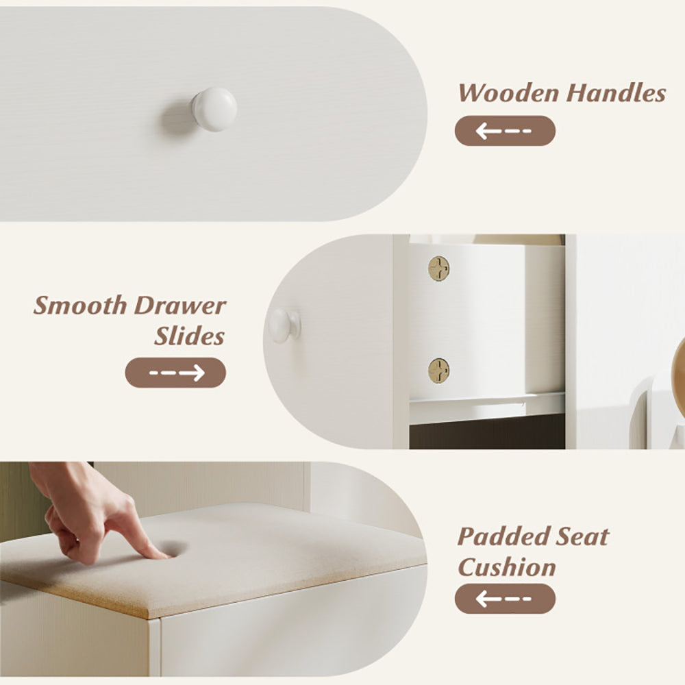 Vanity Desk With Mirror And Lights Makeup Dressing Table Vanity Table And Stool Set