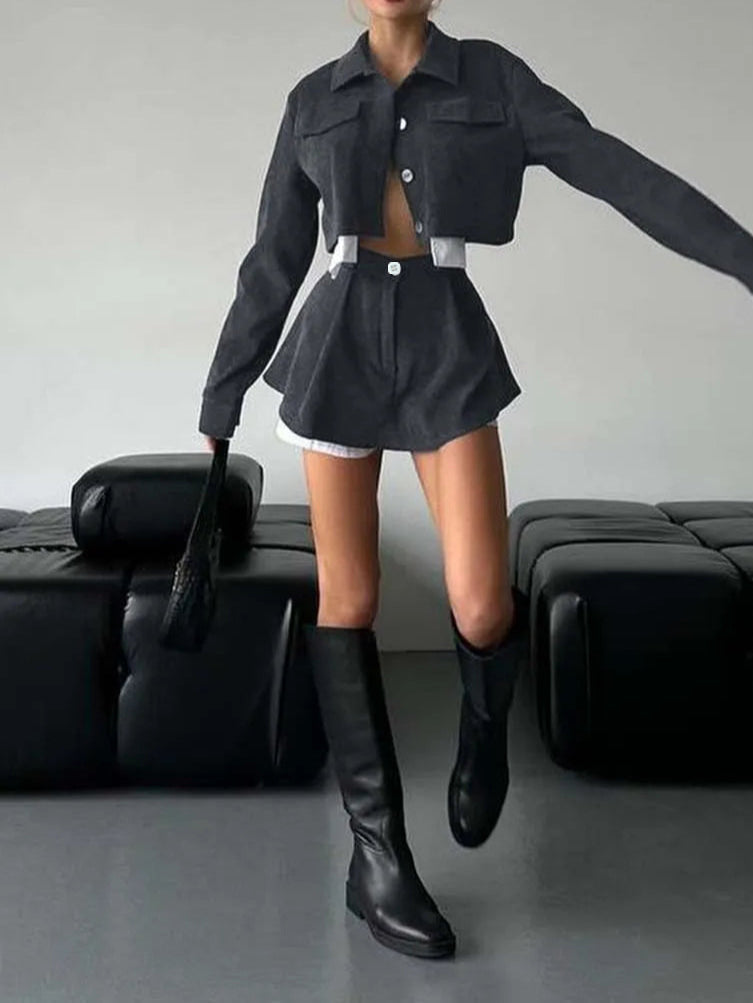 Cardigan Cake Short Skirt Two-piece Women's Clothing