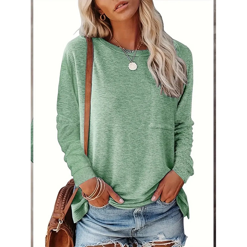 3 Pack Women's Long Sleeve Shirts Casual Crew Neck Basic Tops Solid Layer T Shirts For Ladies