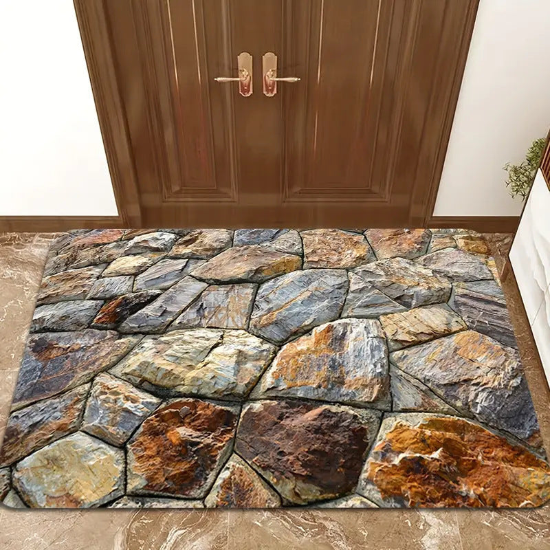 Visual 3D Effect Home Ground Mat Bathroom Non-slip Absorbent